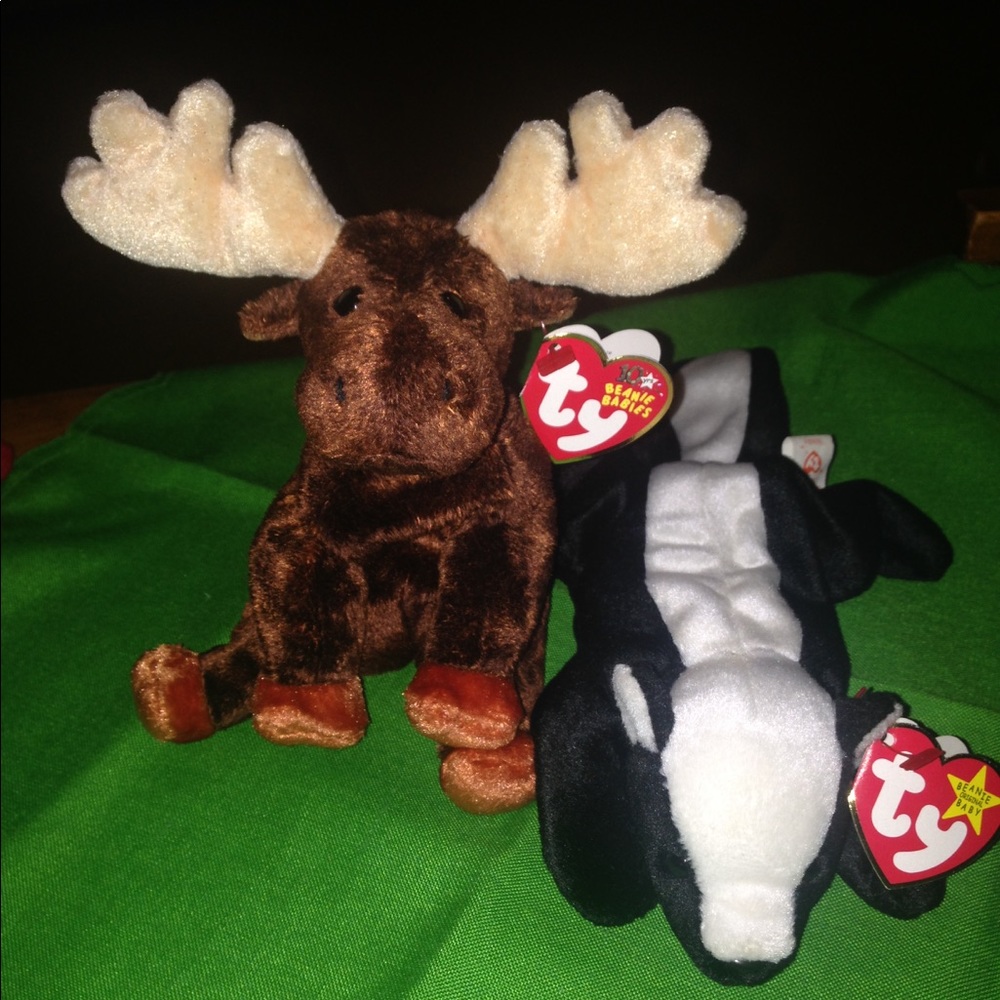Ty Beanie Baby/ set of 2- Zeus/ Stinky